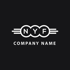 NYF letter logo design on black background. NYF  creative initials letter logo concept. NYF letter design.