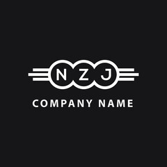 NZJ letter logo design on black background. NZJ creative initials letter logo concept. NZJ letter design. 