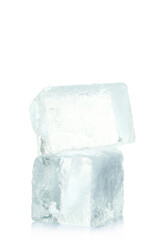 Ice cubes for drink isolated on white background