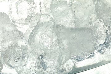 Ice forms for different drinks, close up