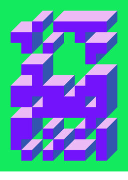 Implementation of Edward Zajec&rsquo;s &ldquo;Il Cubo&rdquo; from 1971. Essentially a Truchet tile set of 8 tiles and rules for placement art illustration
