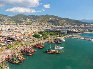 Fototapeta na wymiar Awesome view of Alanya Marina in Turkey