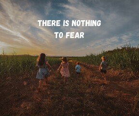 Daily affirmation quote image featuring children running in a sugar cane field