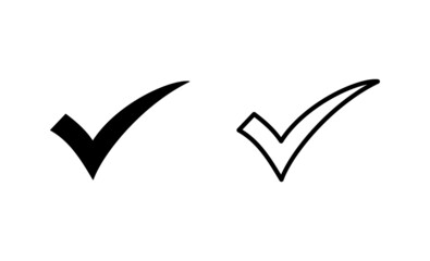 Check mark icon vector. Tick mark sign and symbol