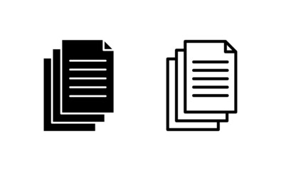 Document icon vector. Paper sign and symbol. File Icon