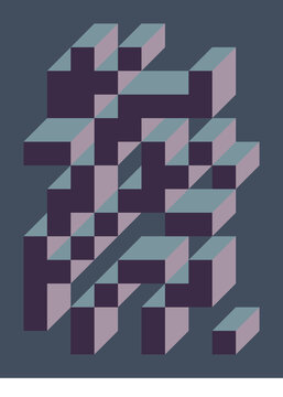 Implementation of Edward Zajec&rsquo;s &ldquo;Il Cubo&rdquo; from 1971. Essentially a Truchet tile set of 8 tiles and rules for placement art illustration