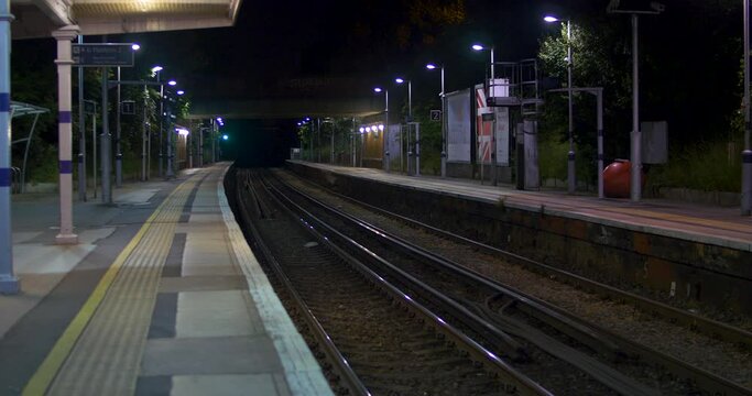 Empty London TFL train station at night