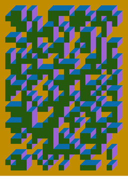 Implementation of Edward Zajec&rsquo;s &ldquo;Il Cubo&rdquo; from 1971. Essentially a Truchet tile set of 8 tiles and rules for placement art illustration