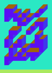Implementation of Edward Zajec’s “Il Cubo” from 1971. Essentially a Truchet tile set of 8 tiles and rules for placement art illustration