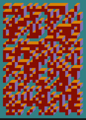 Implementation of Edward Zajec’s “Il Cubo” from 1971. Essentially a Truchet tile set of 8 tiles and rules for placement art illustration
