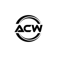 ACW letter logo design with white background in illustrator, vector logo modern alphabet font overlap style. calligraphy designs for logo, Poster, Invitation, etc.