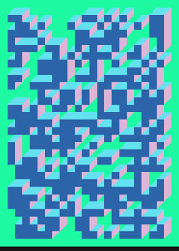 Implementation of Edward Zajec&rsquo;s &ldquo;Il Cubo&rdquo; from 1971. Essentially a Truchet tile set of 8 tiles and rules for placement art illustration