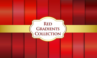 Vector set of red color gradients