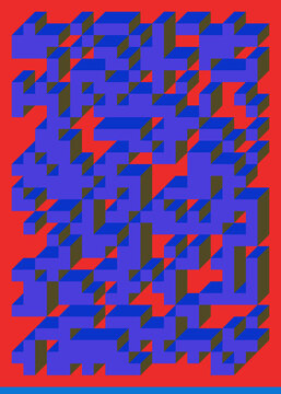 Implementation of Edward Zajec&rsquo;s &ldquo;Il Cubo&rdquo; from 1971. Essentially a Truchet tile set of 8 tiles and rules for placement art illustration