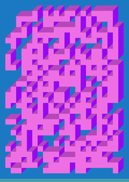 Implementation of Edward Zajec&rsquo;s &ldquo;Il Cubo&rdquo; from 1971. Essentially a Truchet tile set of 8 tiles and rules for placement art illustration