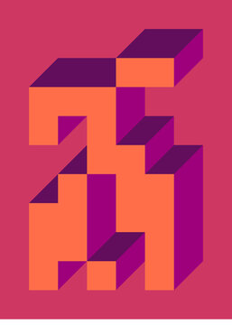 Implementation of Edward Zajec&rsquo;s &ldquo;Il Cubo&rdquo; from 1971. Essentially a Truchet tile set of 8 tiles and rules for placement art illustration