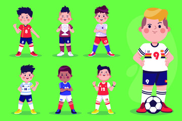 cartoon football character series collection