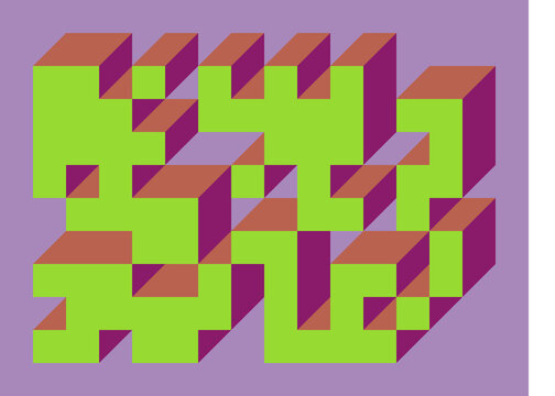 Implementation of Edward Zajec&rsquo;s &ldquo;Il Cubo&rdquo; from 1971. Essentially a Truchet tile set of 8 tiles and rules for placement art illustration