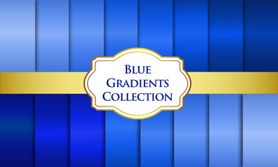 Vector set of blue gradients