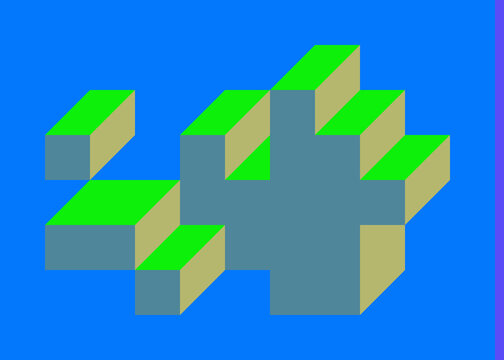 Implementation of Edward Zajec&rsquo;s &ldquo;Il Cubo&rdquo; from 1971. Essentially a Truchet tile set of 8 tiles and rules for placement art illustration