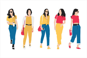  Vector illustration of casual women bundle