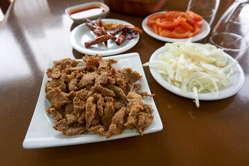 Traditional Turkish Liver kebab, Edirne ciger