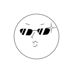 サングラスをかけている　表情　