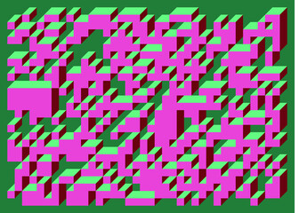 Implementation of Edward Zajec’s “Il Cubo” from 1971. Essentially a Truchet tile set of 8 tiles and rules for placement art illustration