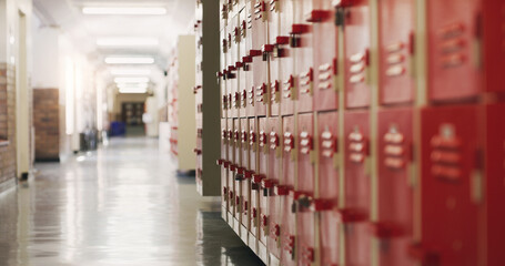 Today four walls, tomorrow open doors. Shot of an empty corridor in a high school.