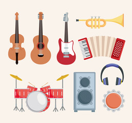 nine musical instruments