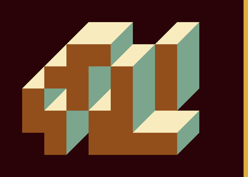Implementation of Edward Zajec&rsquo;s &ldquo;Il Cubo&rdquo; from 1971. Essentially a Truchet tile set of 8 tiles and rules for placement art illustration