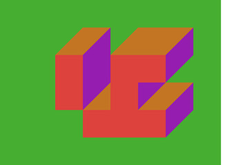 Implementation of Edward Zajec’s “Il Cubo” from 1971. Essentially a Truchet tile set of 8 tiles and rules for placement art illustration