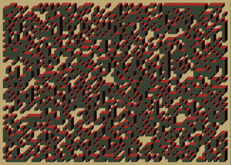 Obraz premium Implementation of Edward Zajec’s “Il Cubo” from 1971. Essentially a Truchet tile set of 8 tiles and rules for placement art illustration