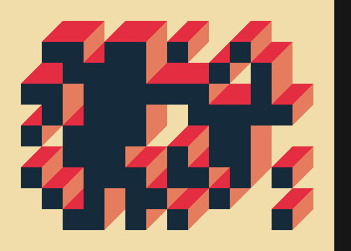 Implementation of Edward Zajec&rsquo;s &ldquo;Il Cubo&rdquo; from 1971. Essentially a Truchet tile set of 8 tiles and rules for placement art illustration