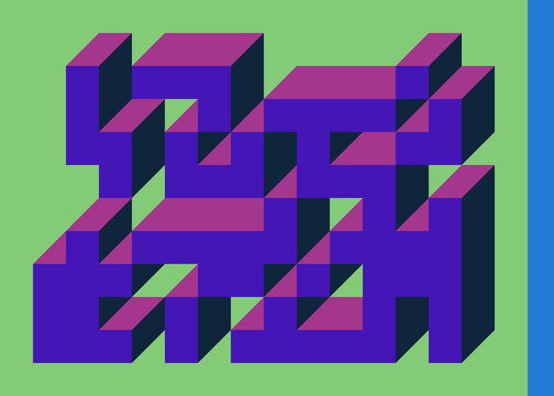 Implementation of Edward Zajec&rsquo;s &ldquo;Il Cubo&rdquo; from 1971. Essentially a Truchet tile set of 8 tiles and rules for placement art illustration
