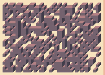 Obraz premium Implementation of Edward Zajec’s “Il Cubo” from 1971. Essentially a Truchet tile set of 8 tiles and rules for placement art illustration