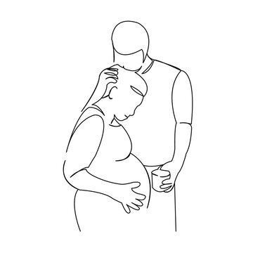 recommend clip art: pregnant couple hugging