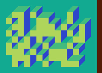 Implementation of Edward Zajec’s “Il Cubo” from 1971. Essentially a Truchet tile set of 8 tiles and rules for placement art illustration