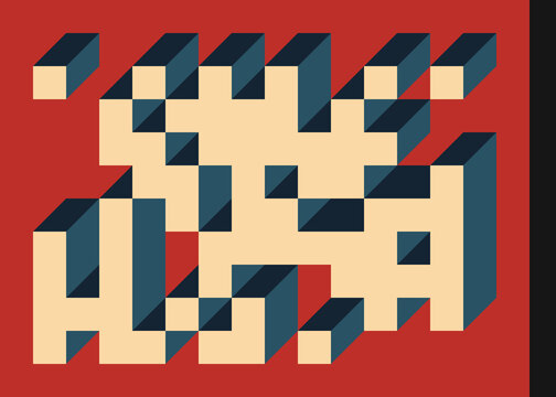 Implementation of Edward Zajec&rsquo;s &ldquo;Il Cubo&rdquo; from 1971. Essentially a Truchet tile set of 8 tiles and rules for placement art illustration