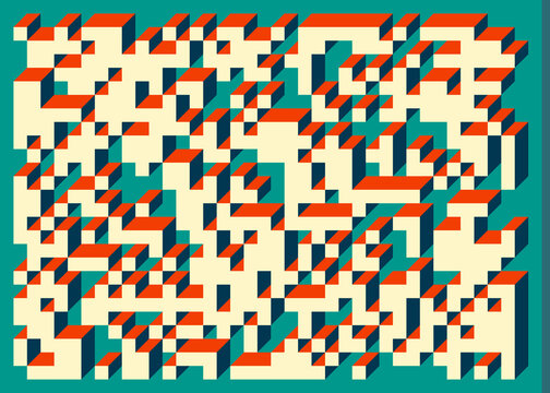 Implementation of Edward Zajec&rsquo;s &ldquo;Il Cubo&rdquo; from 1971. Essentially a Truchet tile set of 8 tiles and rules for placement art illustration