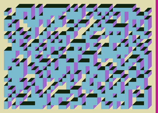 Implementation of Edward Zajec&rsquo;s &ldquo;Il Cubo&rdquo; from 1971. Essentially a Truchet tile set of 8 tiles and rules for placement art illustration