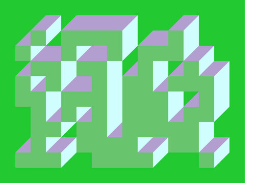 Implementation of Edward Zajec&rsquo;s &ldquo;Il Cubo&rdquo; from 1971. Essentially a Truchet tile set of 8 tiles and rules for placement art illustration