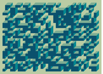 Implementation of Edward Zajec’s “Il Cubo” from 1971. Essentially a Truchet tile set of 8 tiles and rules for placement art illustration