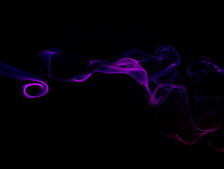 Smoke in the colour light. Mystic violet light