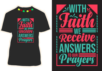 With Faith We Receive Answers To Our Prayers Typography Quotes