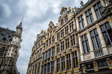 Fototapeta na wymiar Grand Place in Brussels, Belgium. March 2022