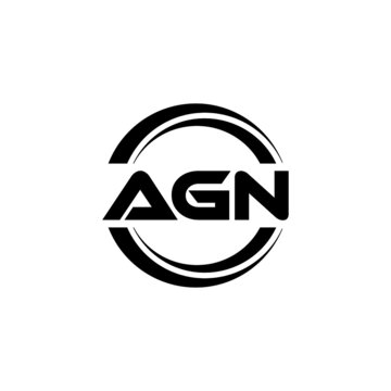 AGN letter logo design with white background in illustrator, vector logo modern alphabet font overlap style. calligraphy designs for logo, Poster, Invitation, etc.