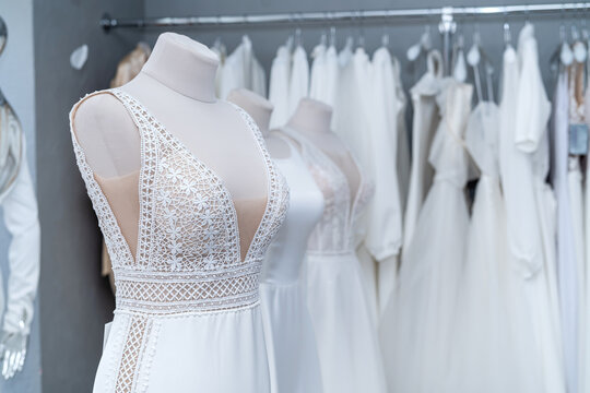 Fashion wedding dresses trends in bridal  salon