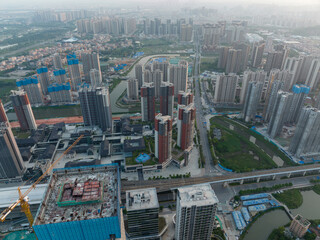 Fototapeta na wymiar Aerial view of urbanization in China