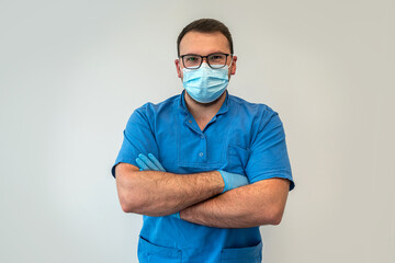 in the professional dentistry of the city, a good male dentist treats all patients' teeth.